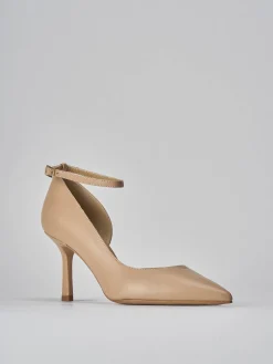 Décolleté tacco 7cm pelle marrone