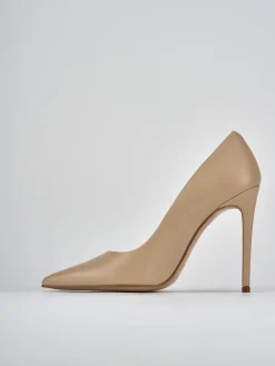 Décolleté tacco 10cm pelle marrone