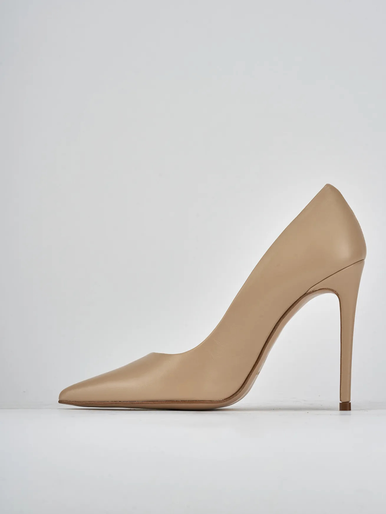 Décolleté tacco 10cm pelle marrone