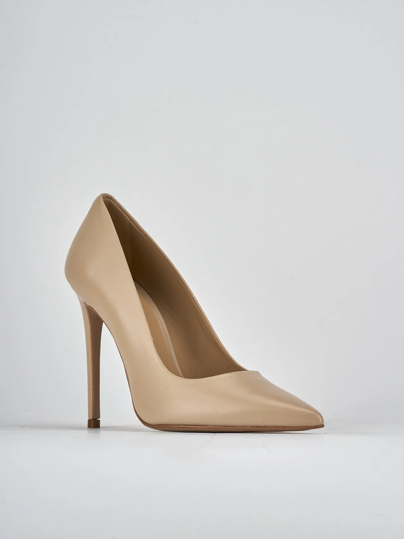 Décolleté tacco 10cm pelle marrone