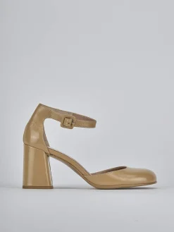 Décolleté tacco 7cm pelle marrone