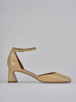 Décolleté tacco 5cm pelle marrone