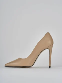 Décolleté tacco 10cm pelle marrone