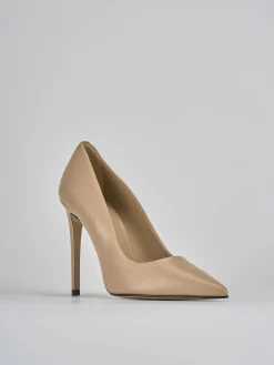 Décolleté tacco 10cm pelle marrone