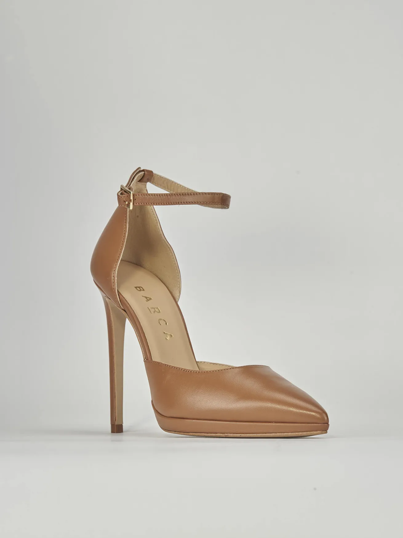 Décolleté tacco 11cm pelle marrone