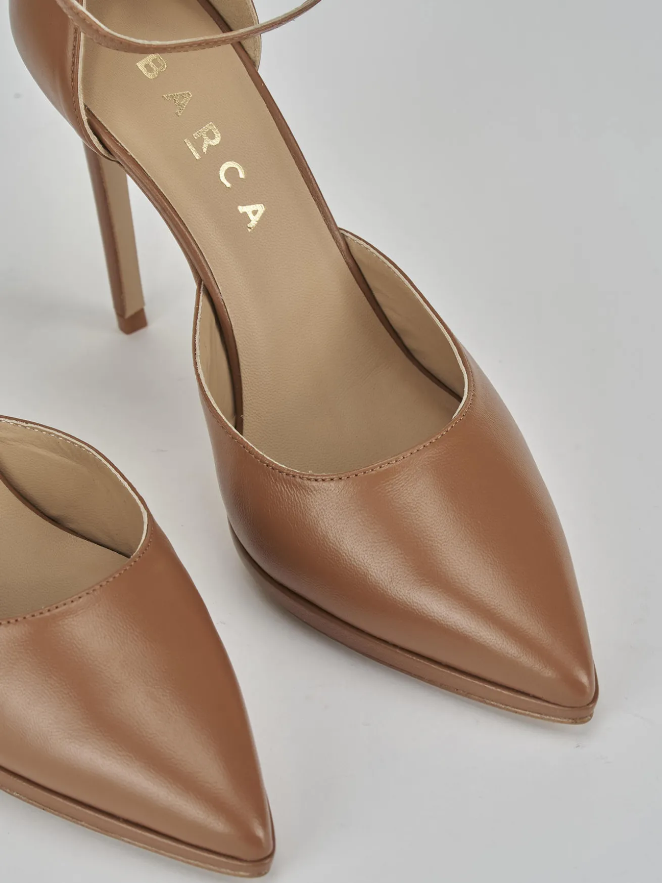 Décolleté tacco 11cm pelle marrone