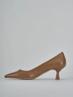 Décolleté tacco 5cm pelle marrone