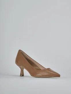 Décolleté tacco 5cm pelle marrone