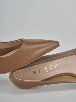 Décolleté tacco 5cm pelle marrone