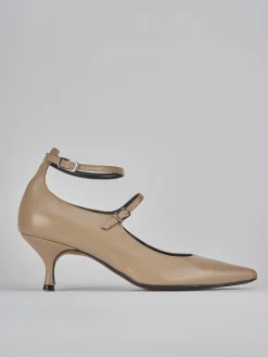 Décolleté tacco 5cm pelle marrone