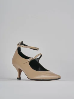 Décolleté tacco 5cm pelle marrone