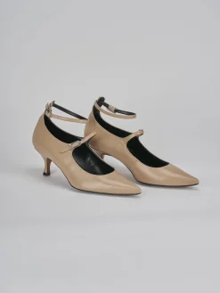 Décolleté tacco 5cm pelle marrone