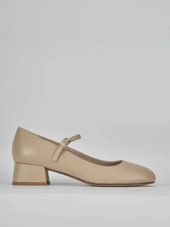 Décolleté tacco 4cm pelle marrone