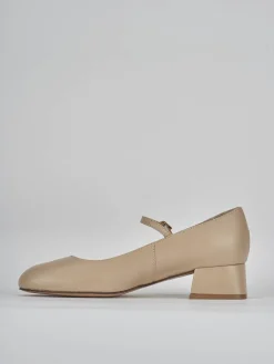 Décolleté tacco 4cm pelle marrone