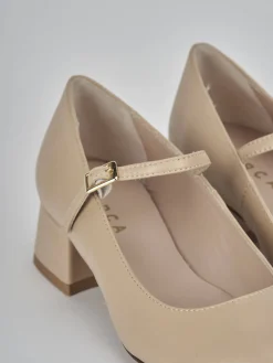 Décolleté tacco 4cm pelle marrone