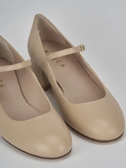 Décolleté tacco 4cm pelle marrone