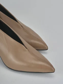 Décolleté tacco 7cm pelle marrone