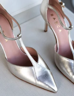 Décolleté tacco 7cm pelle oro