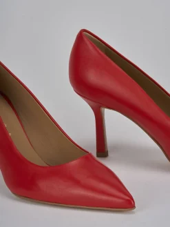 Décolleté tacco 7cm pelle rosso
