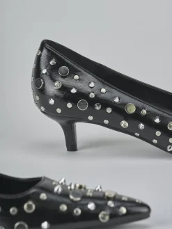 Décolleté tacco 4cm pelle sostenibile nero