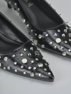 Décolleté tacco 4cm pelle sostenibile nero