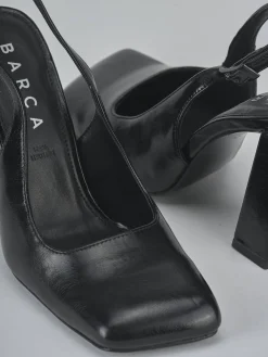 Décolleté tacco 9cm pelle sostenibile nero