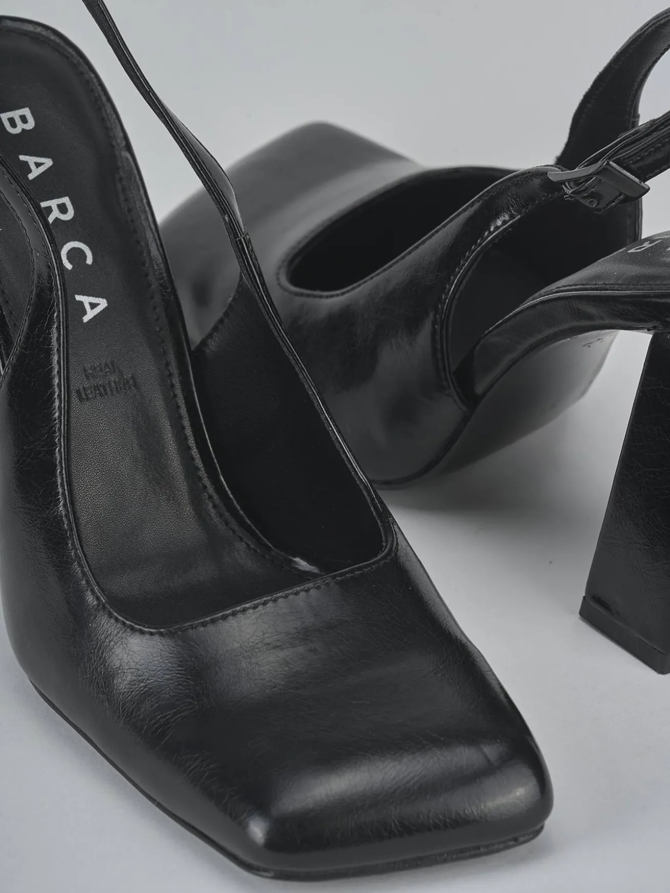 Décolleté tacco 9cm pelle sostenibile nero