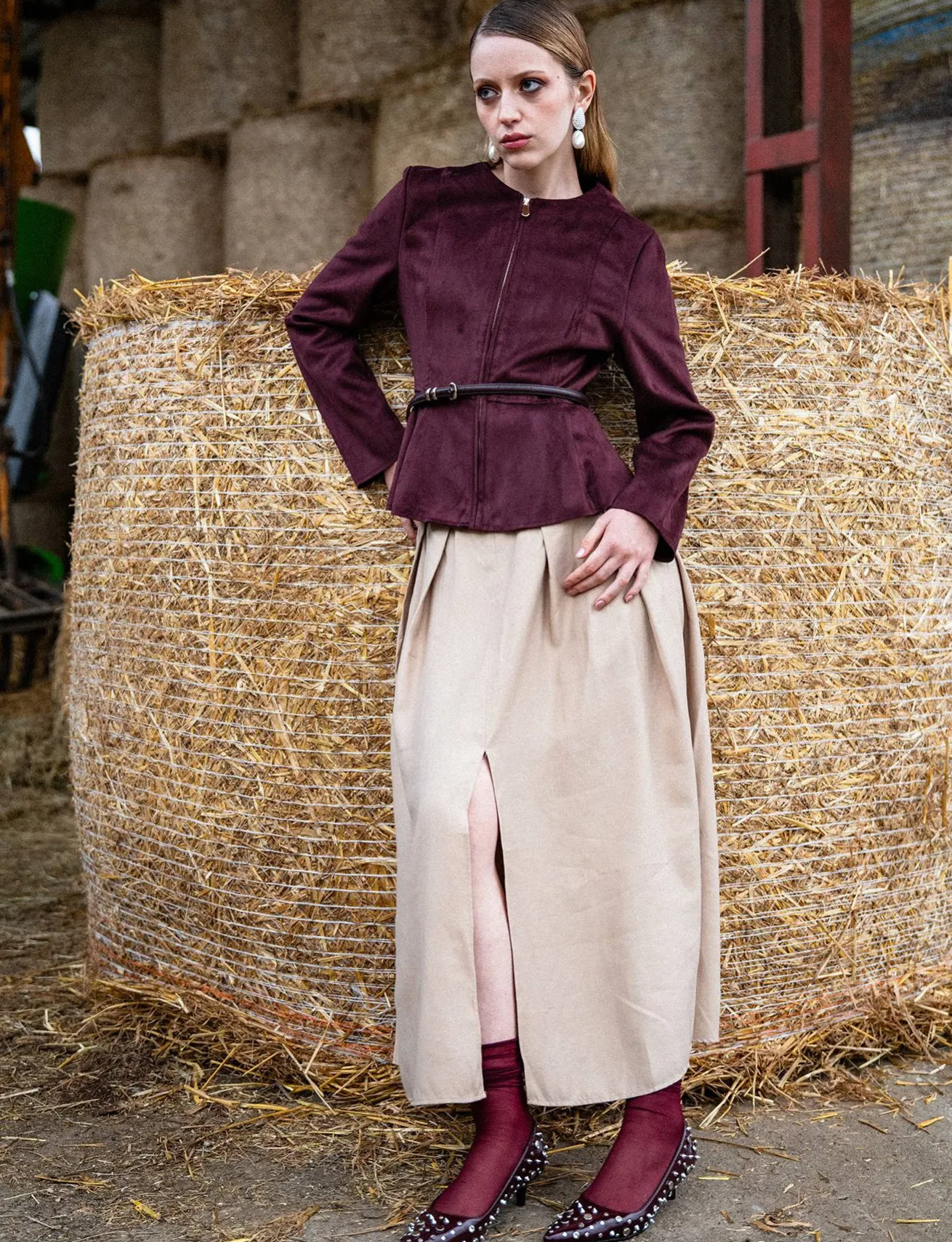 Décolleté tacco 4cm pelle sostenibile bordo'