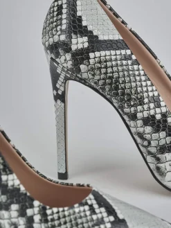 Décolleté tacco 10cm pitone beige