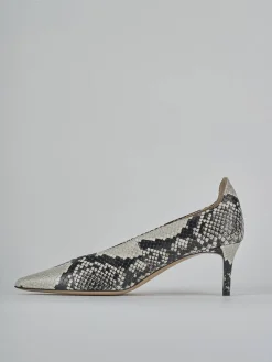 Décolleté tacco 5cm pitone beige