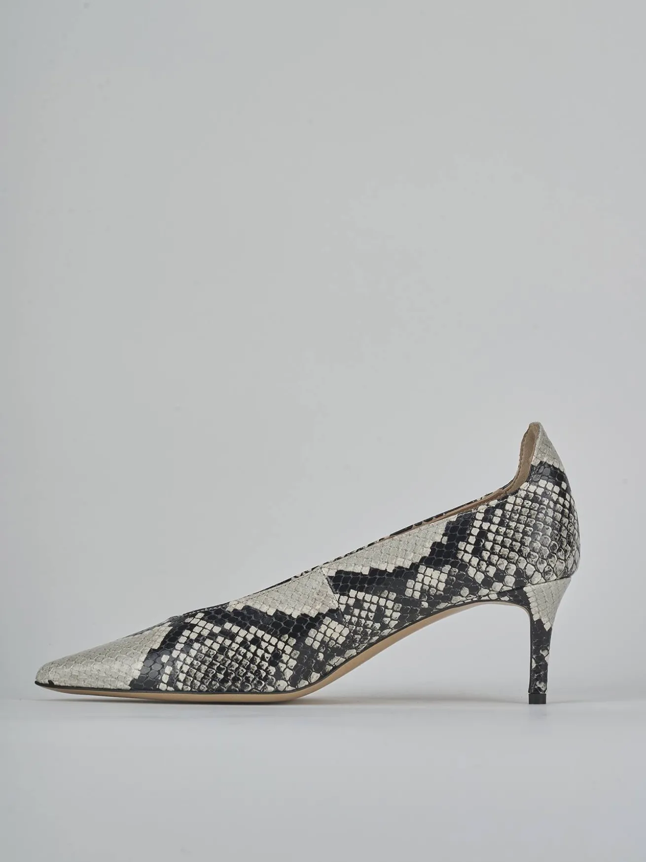 Décolleté tacco 5cm pitone beige