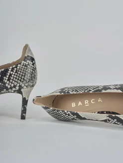 Décolleté tacco 5cm pitone beige