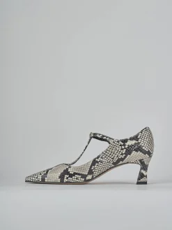 Décolleté tacco 6cm pitone beige