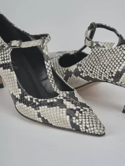 Décolleté tacco 6cm pitone beige