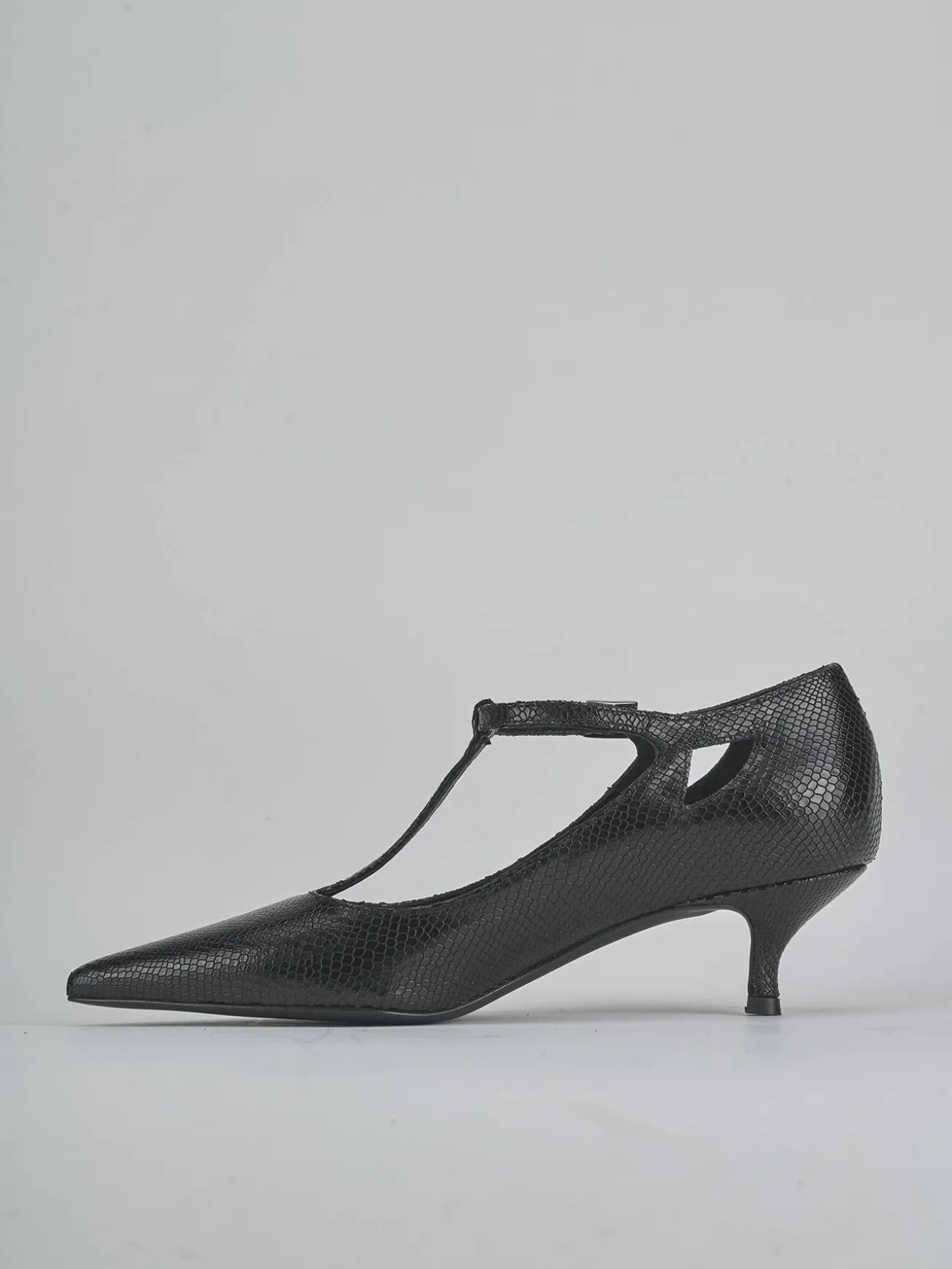 Décolleté tacco 4cm pitone nero