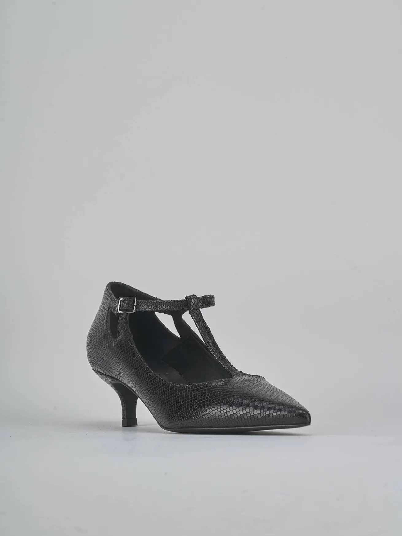 Décolleté tacco 4cm pitone nero