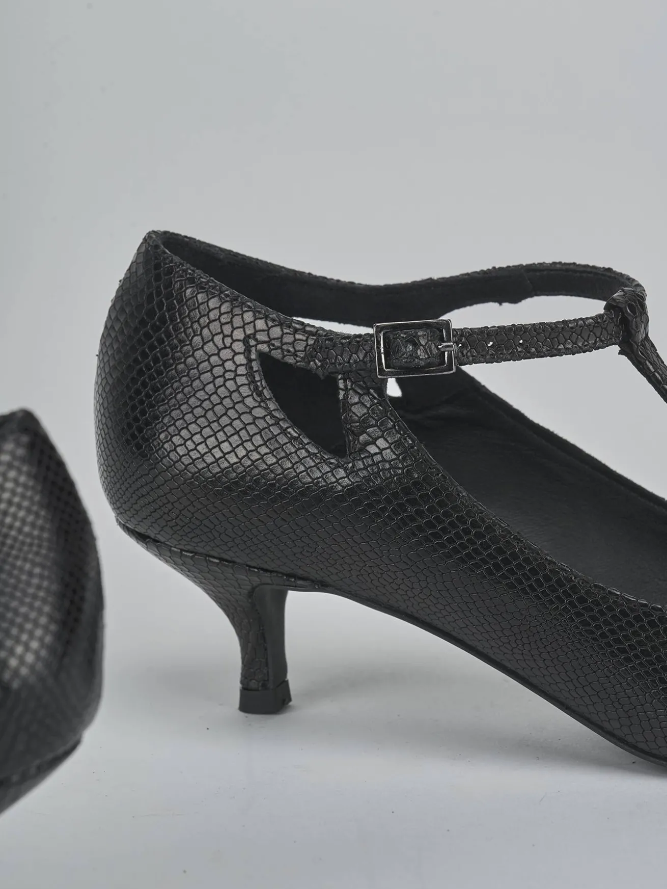 Décolleté tacco 4cm pitone nero