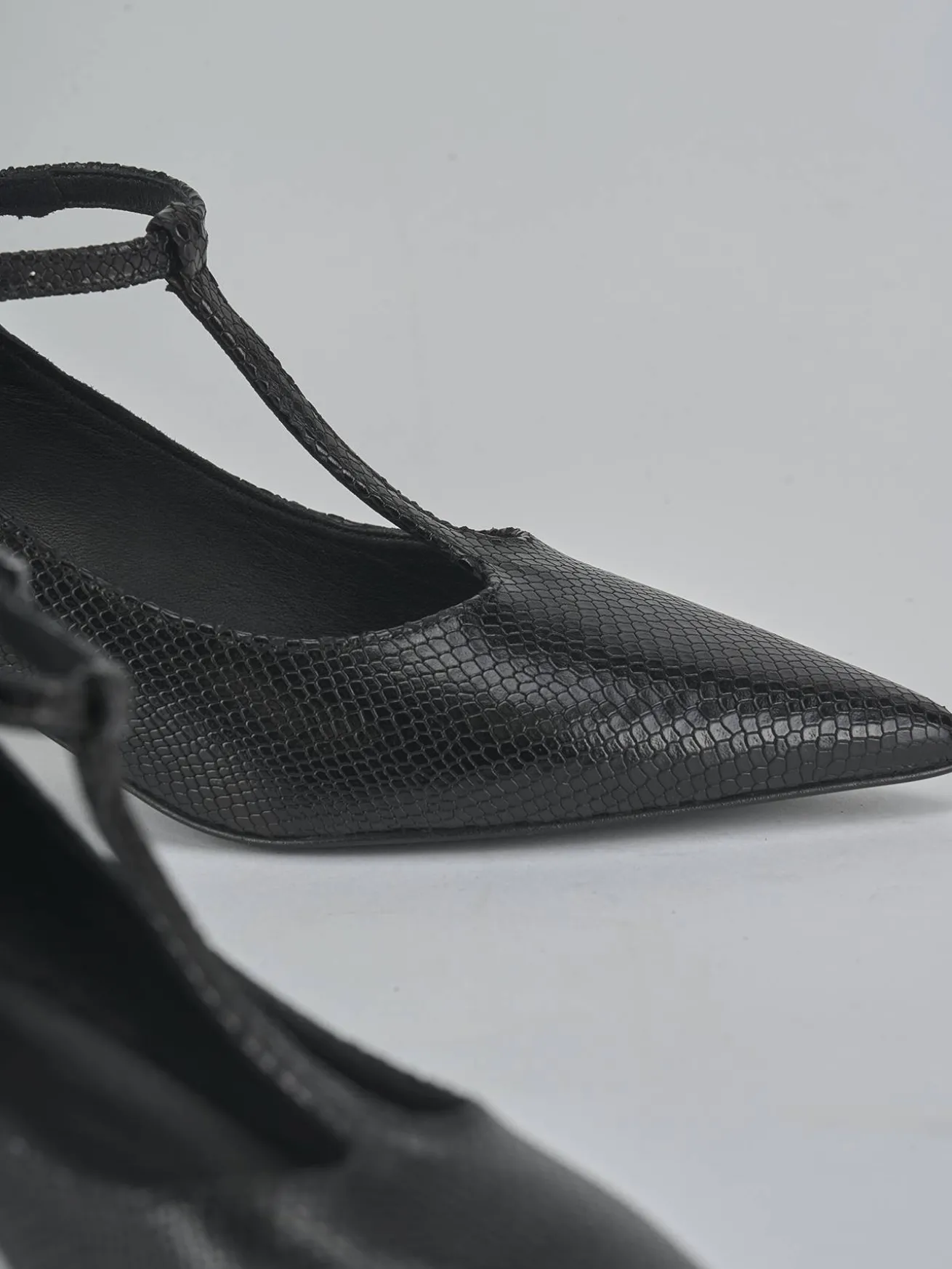 Décolleté tacco 4cm pitone nero