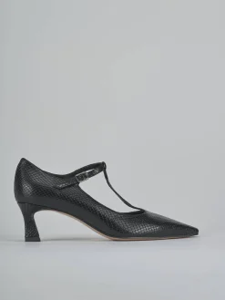 Décolleté tacco 6cm pitone nero