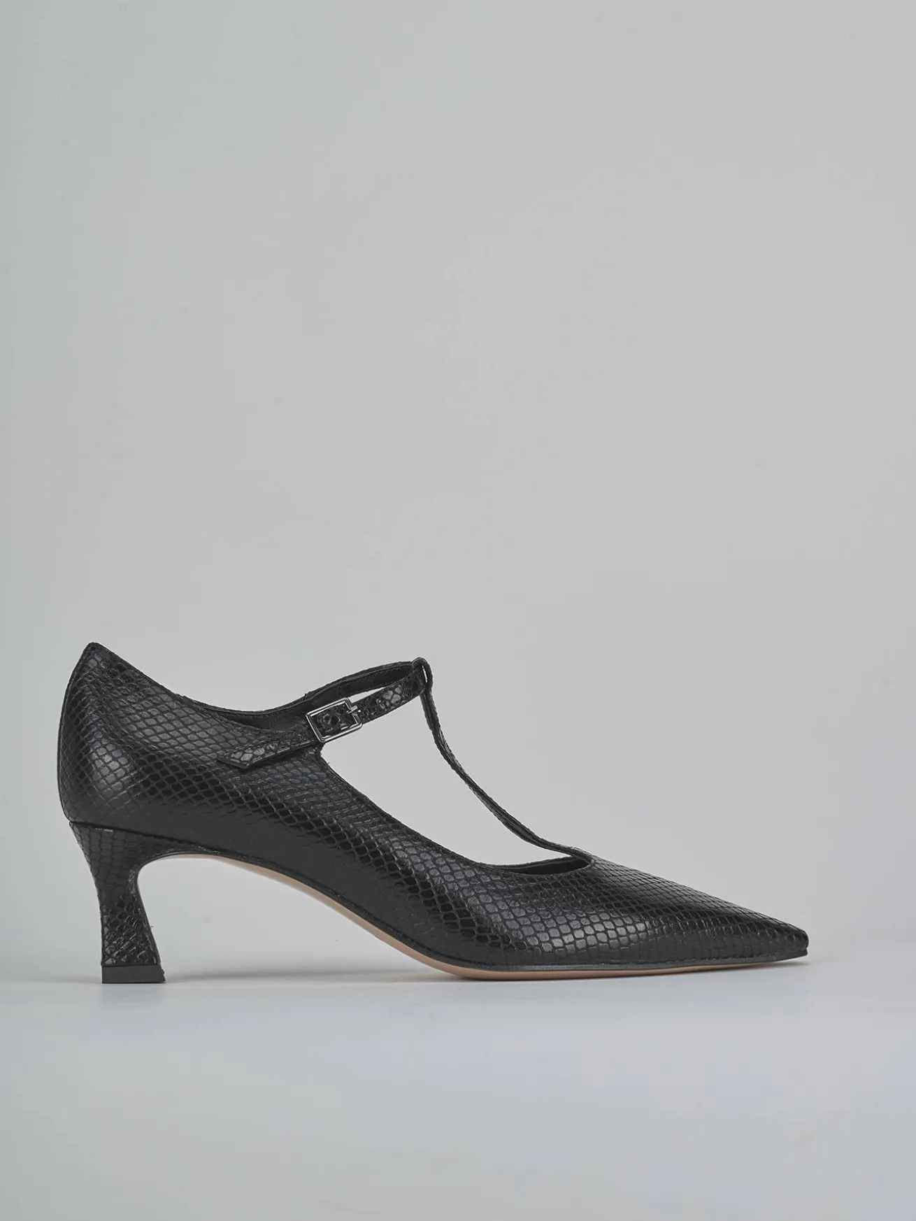 Décolleté tacco 6cm pitone nero