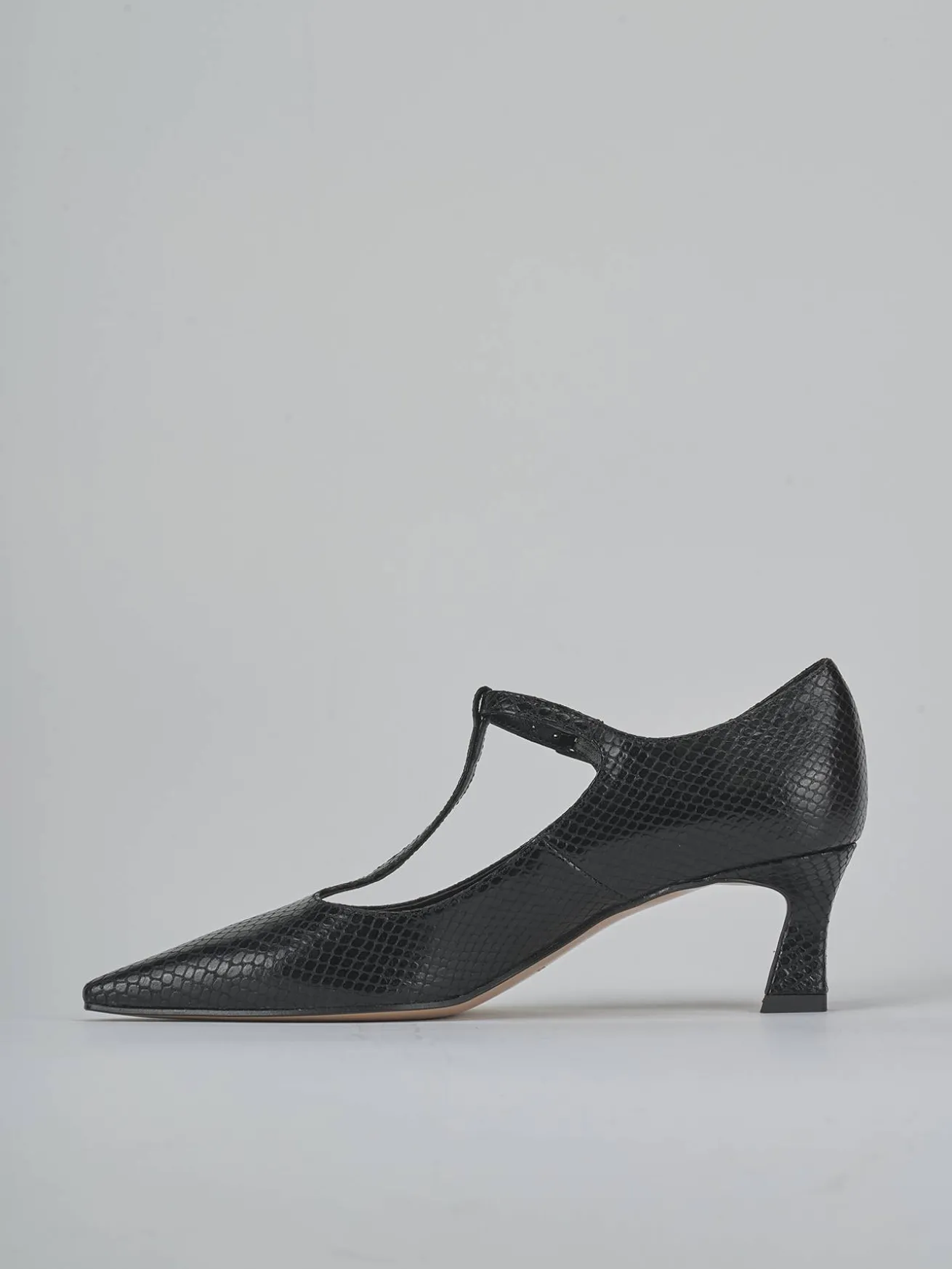 Décolleté tacco 6cm pitone nero