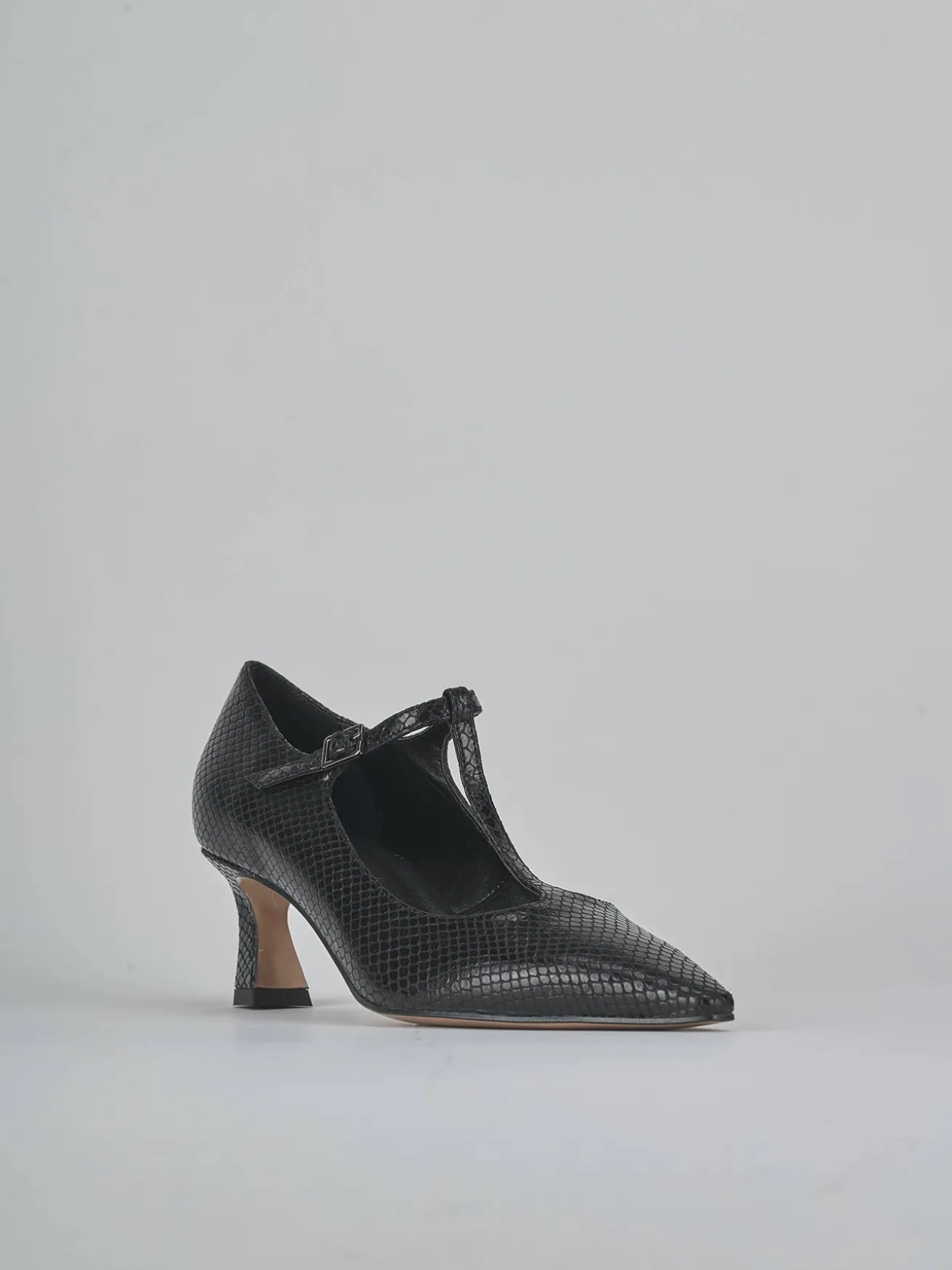 Décolleté tacco 6cm pitone nero