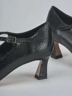 Décolleté tacco 6cm pitone nero