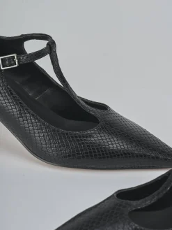 Décolleté tacco 6cm pitone nero