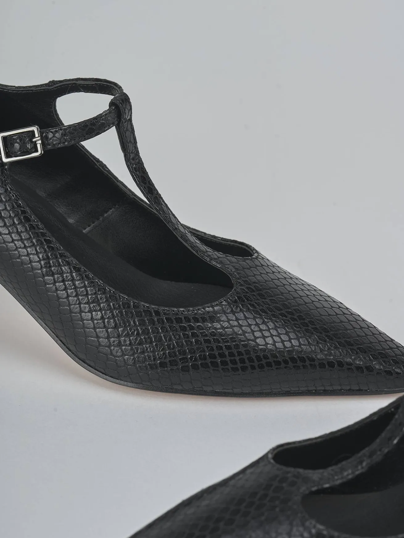 Décolleté tacco 6cm pitone nero