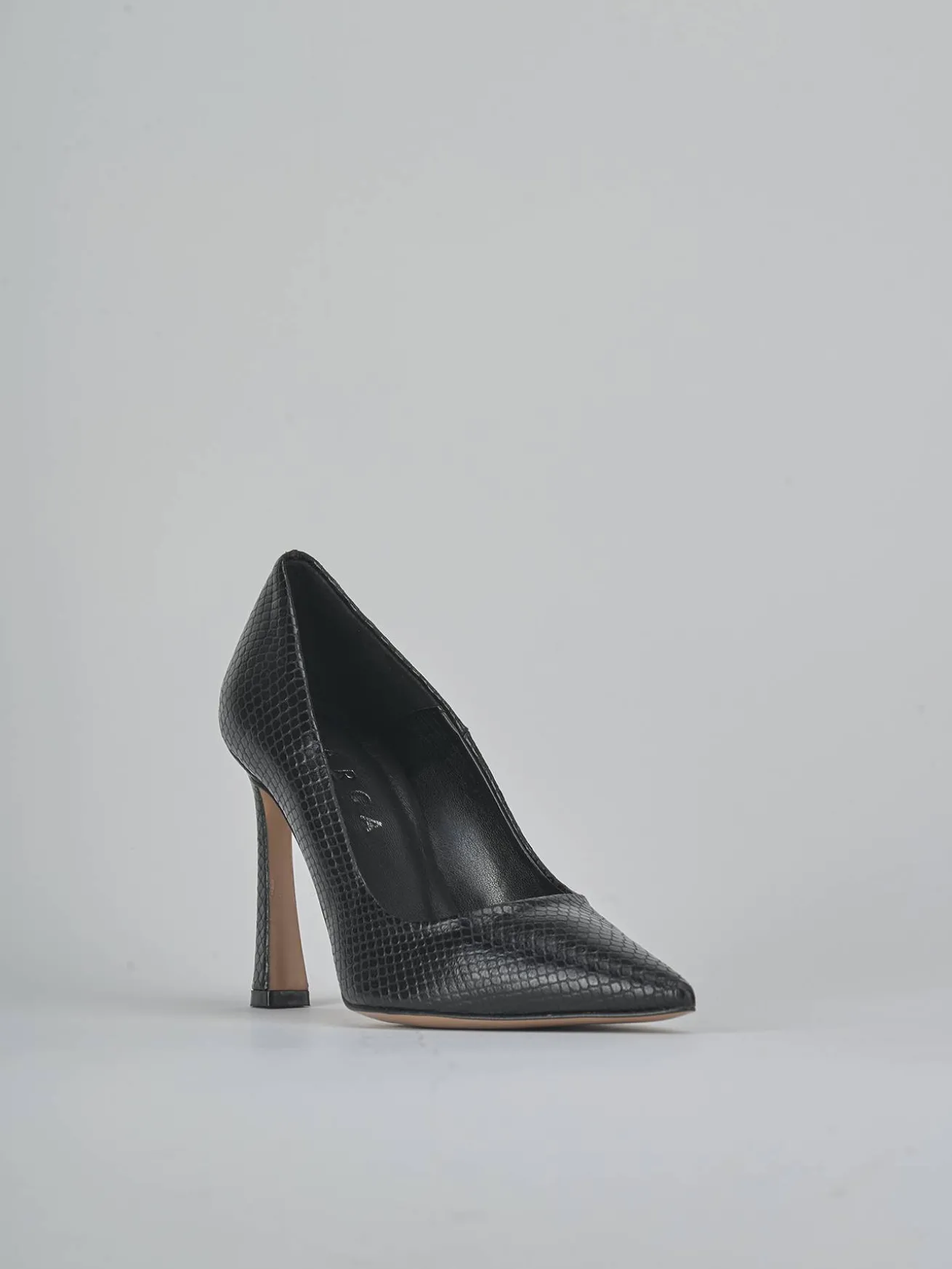 Décolleté tacco 9cm pitone nero