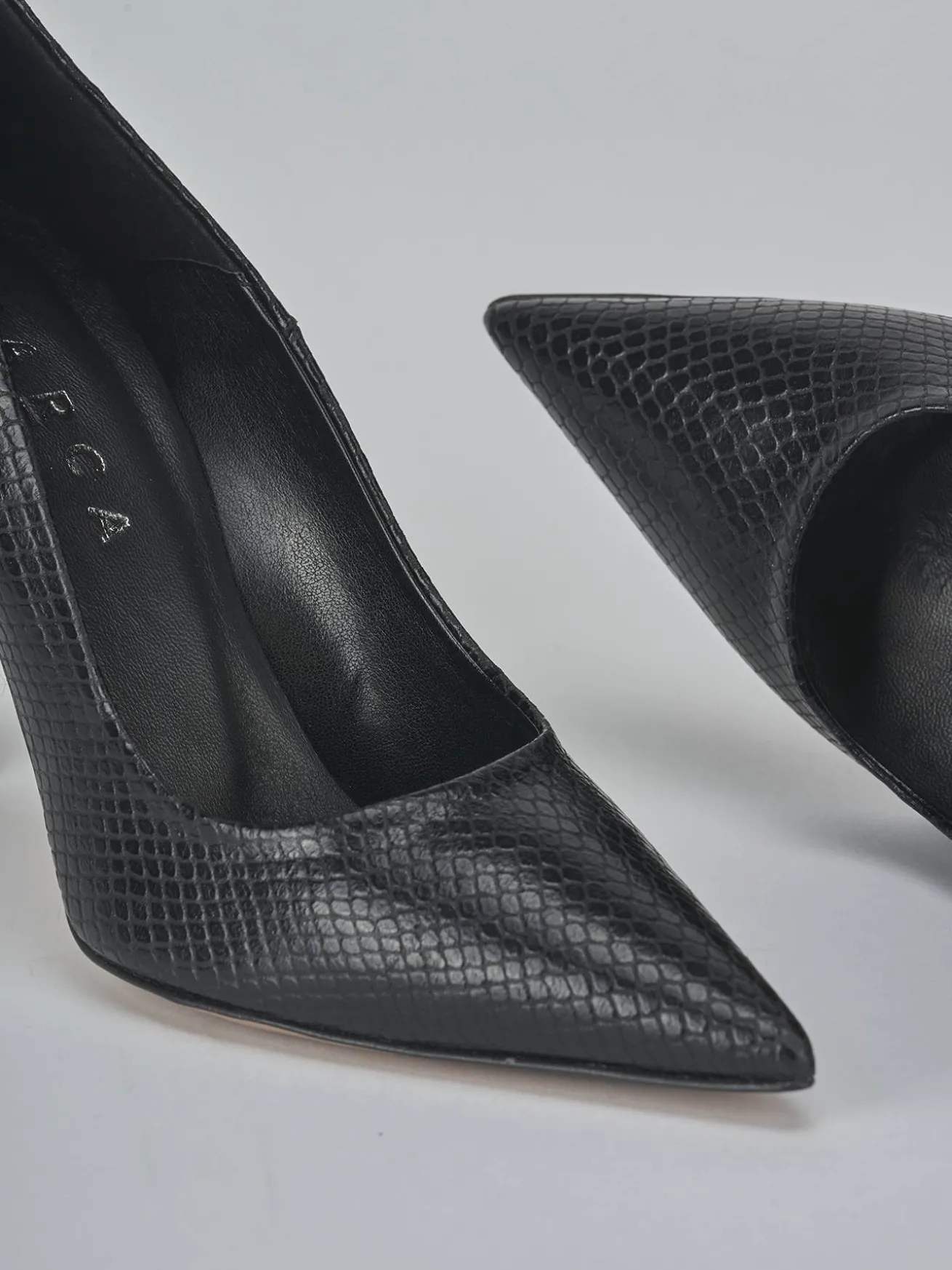 Décolleté tacco 9cm pitone nero