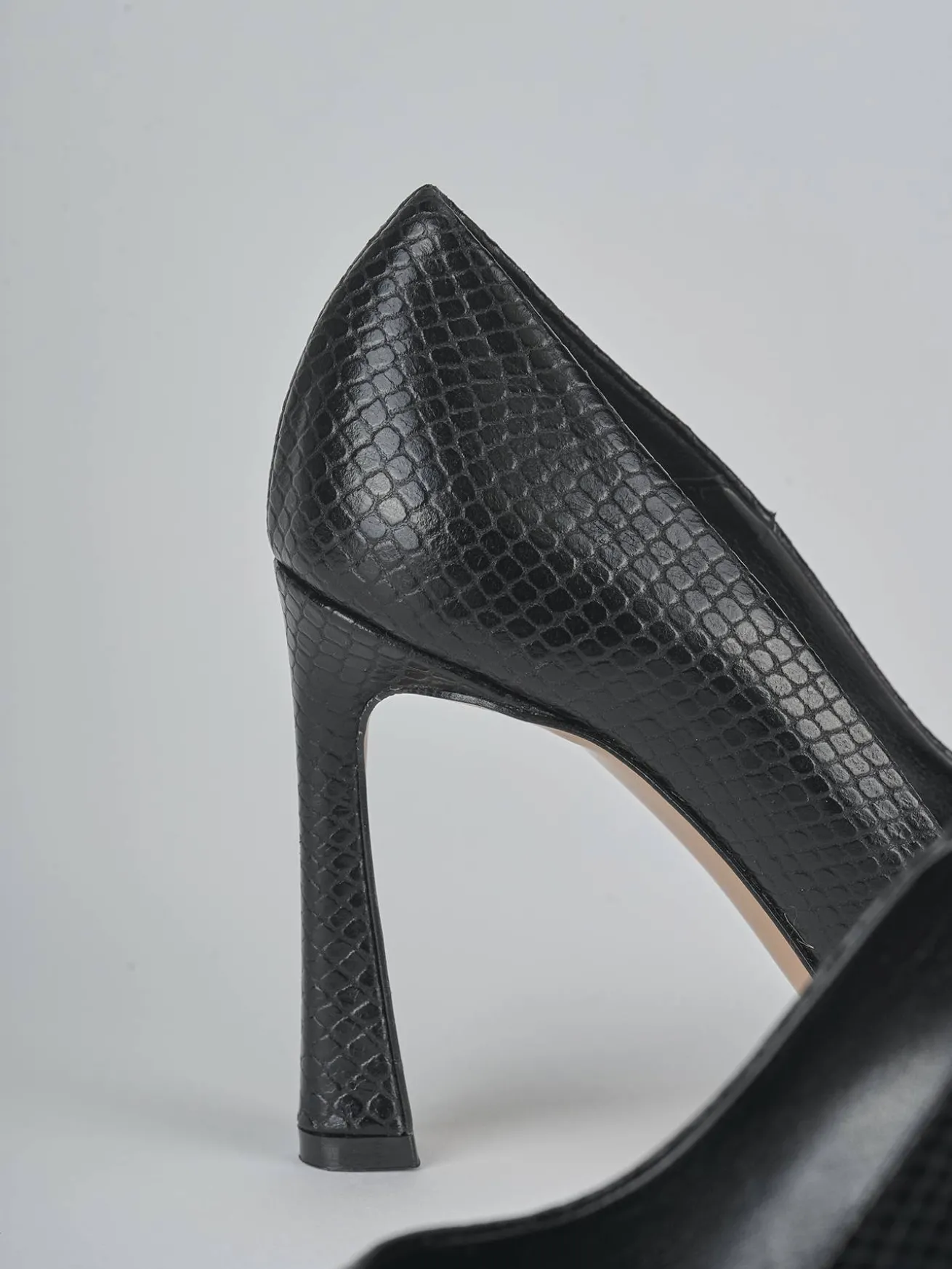 Décolleté tacco 9cm pitone nero