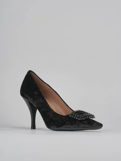 Décolleté tacco 9cm velluto nero