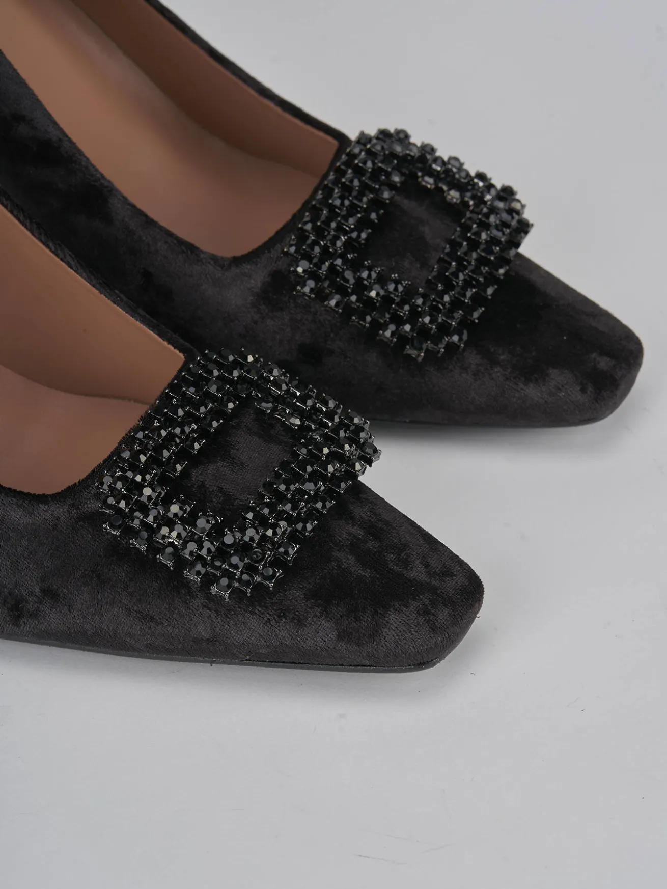 Décolleté tacco 9cm velluto nero